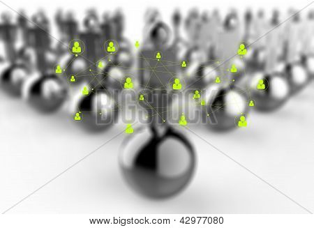 Social Network 3D As Concept