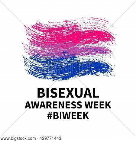 Bisexual Awareness Week Typography Poster. Lgbt Community Event Celebrate On September. Vector Templ