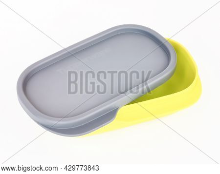 Sabah,malaysia,june 30 2021 : Food Plastic Container By Brand Tupperware Isolated On White Backround
