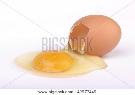 Raw Broken Egg