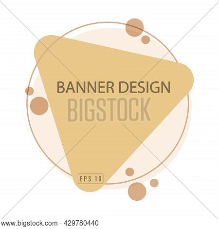 Geometric Banner Made Of Contour And Silhouette Triangles And A Circle For Advertising, Marketing An