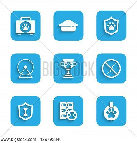 Set Pet Award, Dog Pill, Collar With Name Tag, Anti Worms Parasite, Animal Health Insurance, Hamster