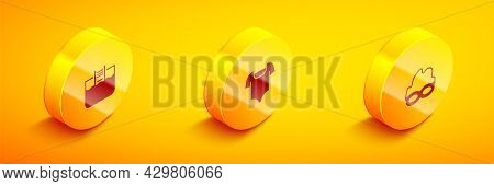 Set Isometric Swimming Pool With Ladder, Swimsuit And Glasses For Swimming Icon. Vector