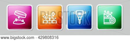Set Line Giant Magnet Holding Iron Dust, Gold Bars, Construction Jackhammer And Conveyor Belt Carryi