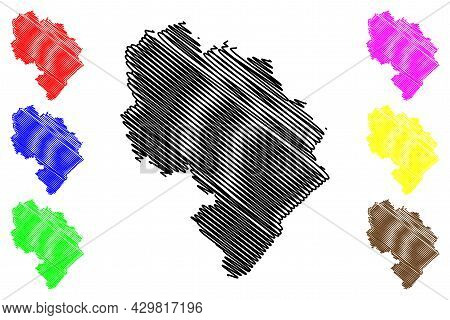 Bernkastel-wittlich District (federal Republic Of Germany, State Of Rhineland-palatinate) Map Vector