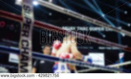 Thai Kick Boxing. Blurred Images Of Muay Thai. Martial Art Kickboxing.