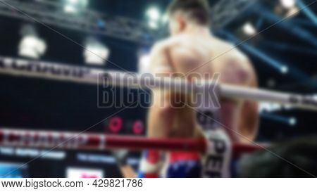 Thai Kick Boxing. Blurred Images Of Muay Thai. Martial Art Kickboxing.