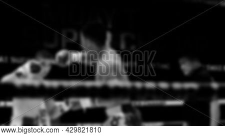Thai Kick Boxing. Blurred Images Of Muay Thai. Martial Art Kickboxing.