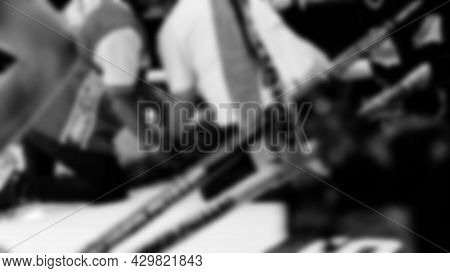 Thai Kick Boxing. Blurred Images Of Muay Thai. Martial Art Kickboxing.