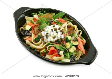 Fettucini łososia