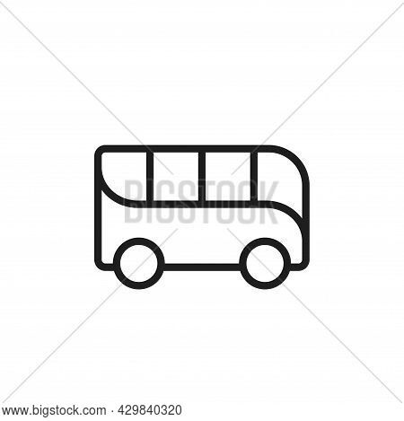 Bus Line Icon. Vehicle And Ransport Symbol. Isolated Vector Image