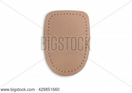 Orthopedic Leather Heel Pad From Corns For The Correction Of Different Lengths Of Legs Isolated On W