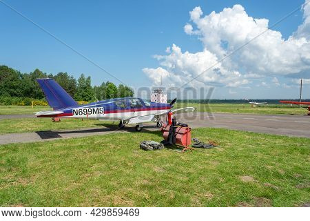 Gorodok. Ukraine. June 6, 2021. Tsuniv Airfield. Training Aircraft, Parked At The Airfield.pilot Sch