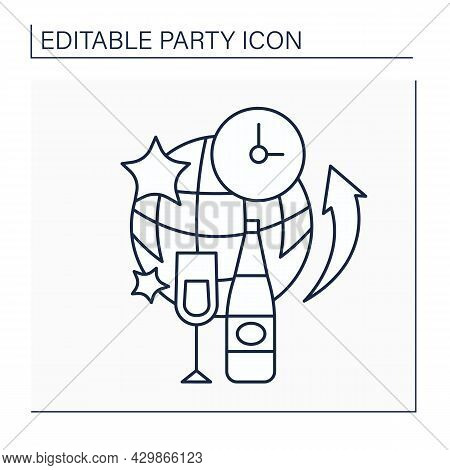 After Party Line Icon. Small Party After Larger Event. Exclusive Event For Special Guests. Celebrati