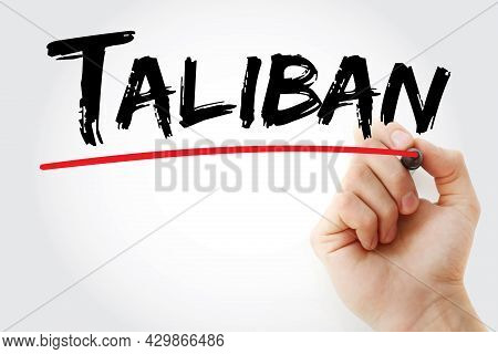 Taliban - Text With Marker, Concept Background