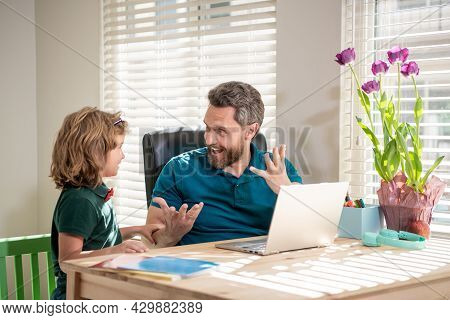 Online Education On Laptop. Homeschooling And Estudy. Back To School.
