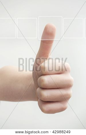 Push thumbs up