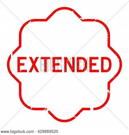Grunge Red Extended Word Rubber Seal Stamp On White Background