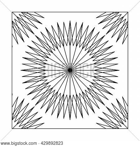 Coloring Book For Adults And Older Children. Geometric Monochrome Abstract Round Mandala. Vectorback