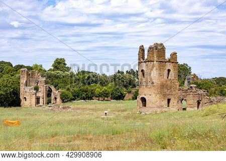 Ruins Of Circus Of Maxentius Castle, Via Appia Antica ,rome Also Known As Circus Of Caracalla, Rome