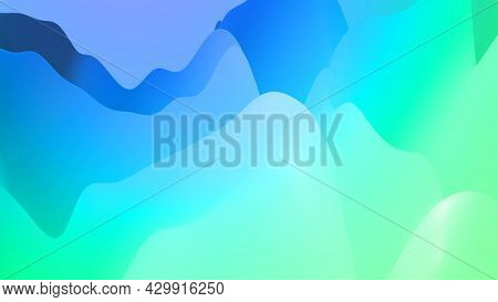 3d Render. Abstract Fantastic Background, Liquid Gradient Of Paint With Internal Glow Forms Hills Or