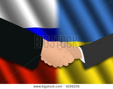 Russische ukrainische Handshake