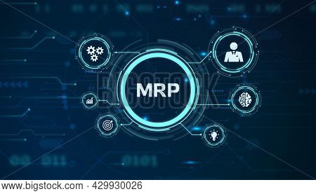 Mrp Material Requirement Planning Manufacturing Industry Business Process Automation. 3d Illustratio