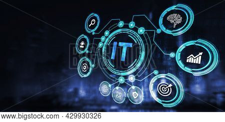 It Consultant Presenting Tag Cloud About Information Technology 3d Illustration