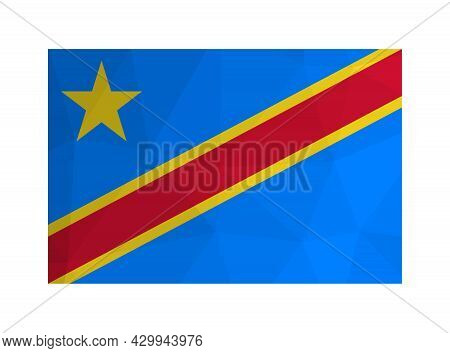 Vector Isolated Illustration. Official Symbol Of Democratic Republic Of The Congo. National Flag In 