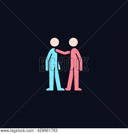 Haptic Communication Rgb Color Icon For Dark Theme. Personal Touch. Convey Intimate Emotions. Isolat
