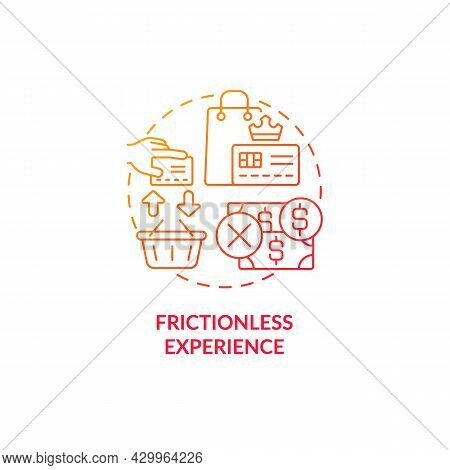 Frictionless Experience Red Gradient Concept Icon. Customer Experience Abstract Idea Thin Line Illus