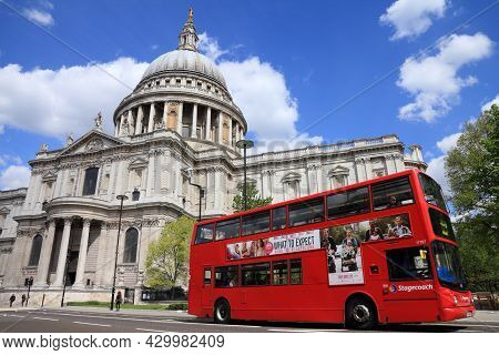London, Uk - May 13, 2012: People Ride London Bus In London. As Of 2012, Lb Served 19,000 Bus Stops 