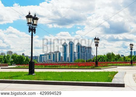 Moscow, Russia - May 24, 2021: Victory Park And A View Of The Ramenki District