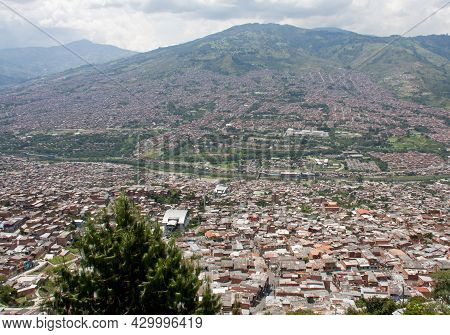Medellin, Colombia, October 5, 2011: The Poor Housing Construction And Living Conditions In Colombia
