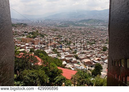 Medellin, Colombia, October 5, 2011: The Poor Housing Construction And Living Conditions In Colombia