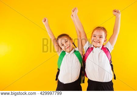 Two Schoolgirl Sisters Are Happy To Finish School