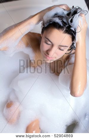 Woman Takes Bath