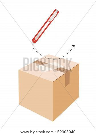 Correct Cutting Procedure To Open A Cardboard Box