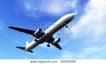 Airplane In The Blue Sky
