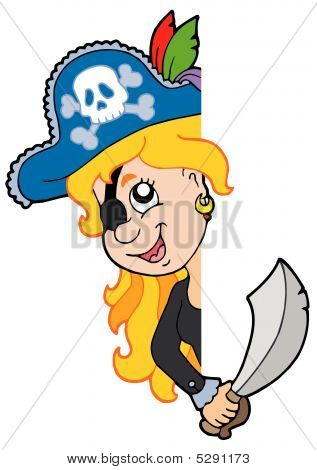 Lauernde Pirate girl