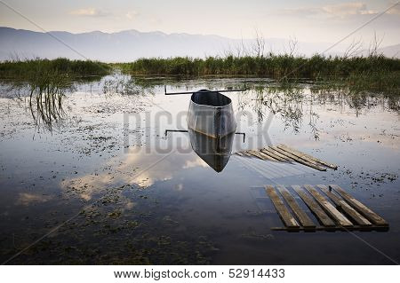 Reflection Of Sunset Light