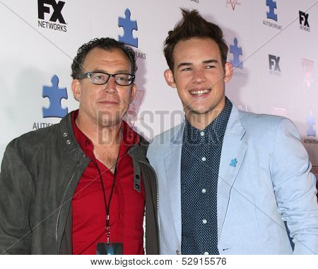 LOS ANGELES - OCT 24:  Matthew Asner, James Durbin at the Blue Jean Ball benefiting Austism Speaks at Boulevard 3 on October 24, 2013 in Los Angeles, CA