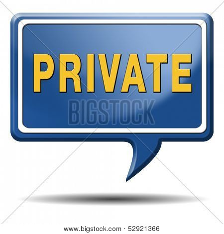 private and personal information icon, banner for privacy protection of restricted info