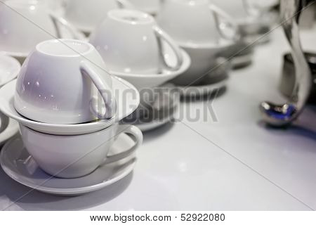 White Cups And Saucers