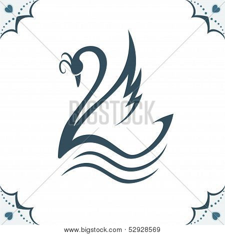 Stylized swan illustration