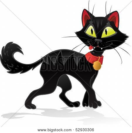 Black terrible Halloween cat