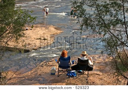 Couple Enjoying River #1