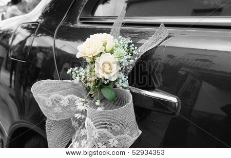 Wedding Car With Flowers