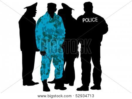 Vector drawing of special police force