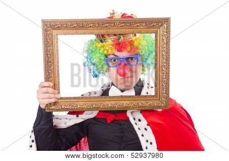 Businessman with crown isolated on white